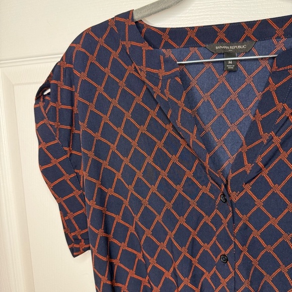 Banana Republic Nautical Rope Patterned Dress in Navy and Red Size Medium GUC - Picture 2 of 6